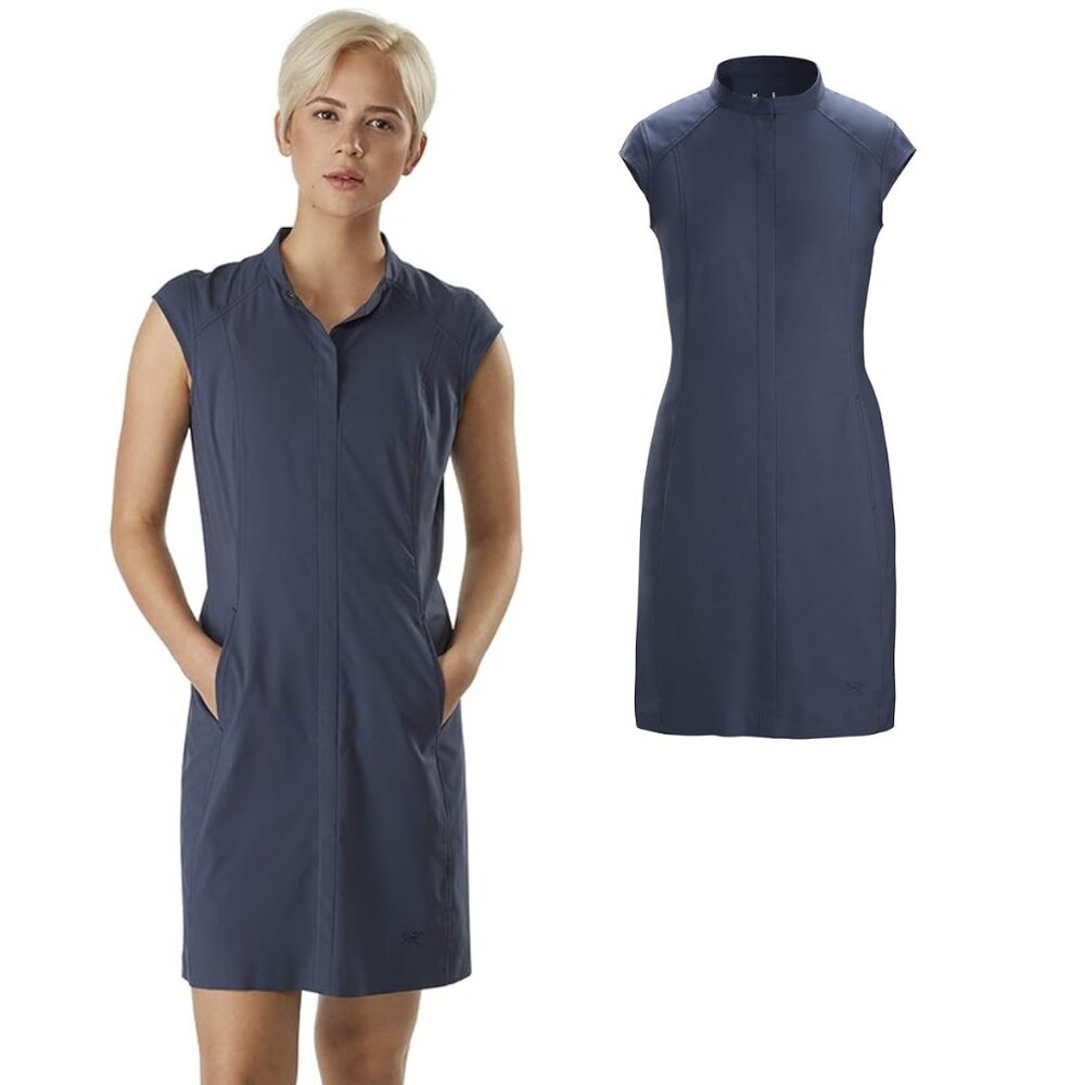 Arc’teryx Cala Dress Womens Medium Blue Pockets Breathable Hiking